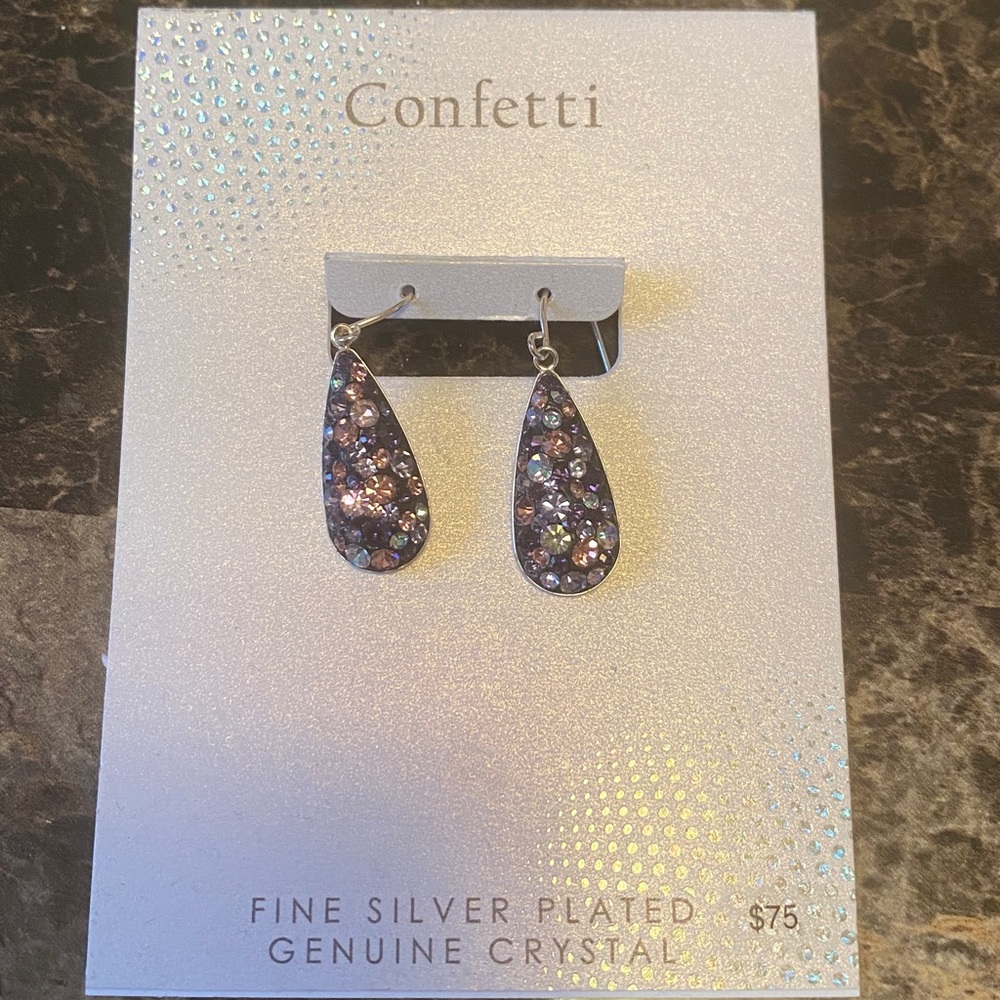 Silver Plated Crystal Earrings Set